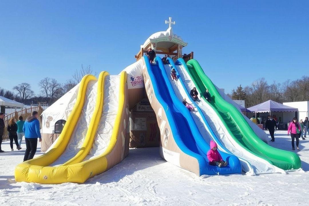  Ледяные конструкции с отражениями в воде.